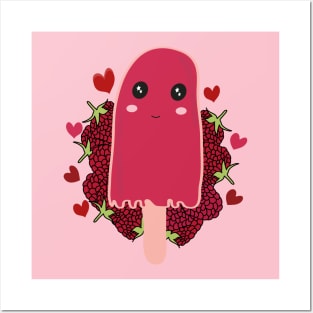 Raspberry sorbet Kawaii Sweet Raspberry Sorbet Time Posters and Art